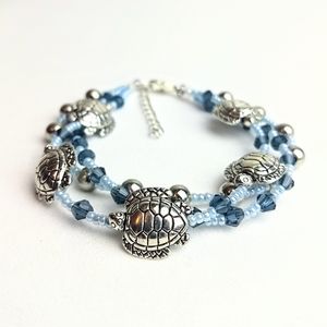 Piece #307 "Storm Turtles" Bracelet & Earrings Set